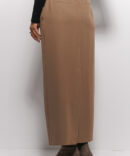 Long pencil skirt from a dark beige suit