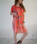 Terracotta corrugated dress