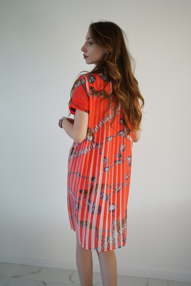 Terracotta corrugated dress