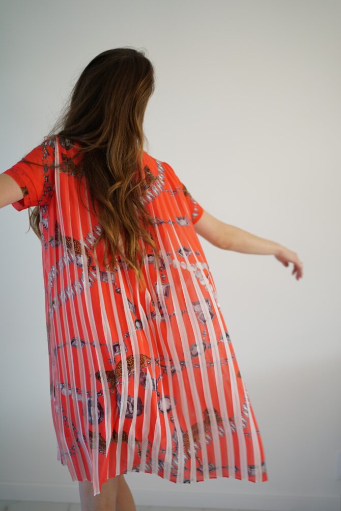 Terracotta corrugated dress