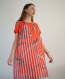 Terracotta corrugated dress