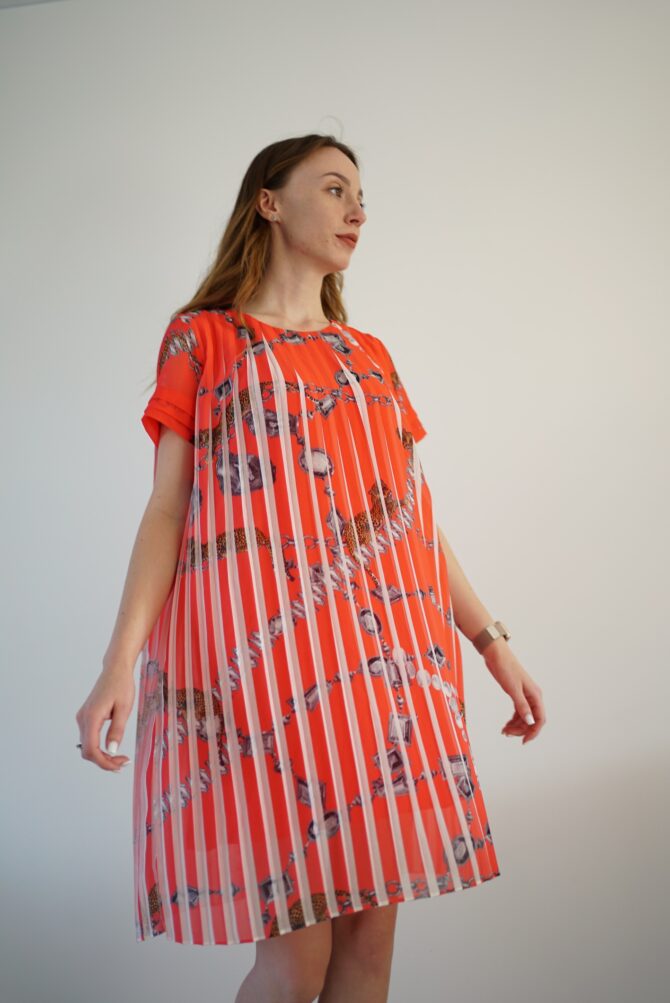 Terracotta corrugated dress