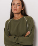 Women's oversize sweatshirt with raglan sleeves dark khaki