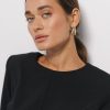 Коротка трикотажна сукня з кишенями чорна
