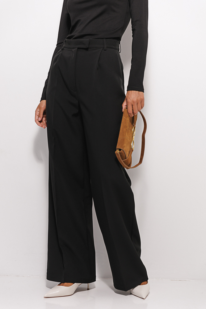 Women's palazzos with concealed clasps black