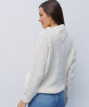 Women's knitted milk sweater with a button-down collar