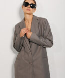 Women's single-breasted grey-beige blazer