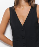 Women's suit vest in black.