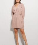 Short powder dress with long sleeves.