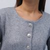 Короткий трикотажний кардиган на ґудзиках сірий