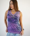 T-shirt with rhinestones purple