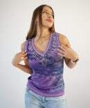 T-shirt with rhinestones purple