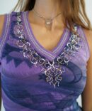 T-shirt with rhinestones purple