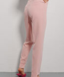 Women's powder trousers with an asymmetrical bottom