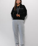 Women's sports joggers light gray with seams on the front