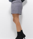 Suit mini skirt in gray with black piping