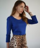 Dress with leopard bottom navy blue