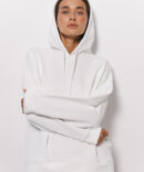 Women's oversized milky hoodie with a drawstring in the hood