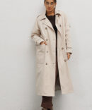 Long women's trench coat in beige