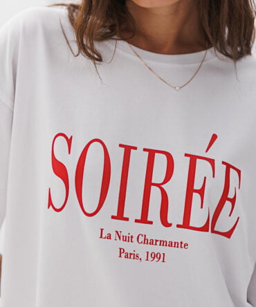 Women's T-shirt white with a print Soirée La Nuit Charmante Paris