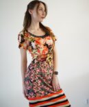 Dress with flowers red