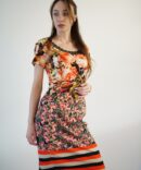 Dress with flowers red