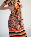 Dress with flowers red