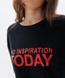 Women's oversized T-shirt with print No inspiration today black