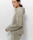 Women's khaki knitwear tracksuit with joggers and hoodie