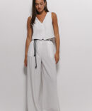 Women's palazzo in a thin strip of light milk