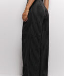 Women's palazzos in a thin stripe black