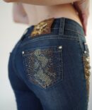 Jeans with rhinestones near the pockets