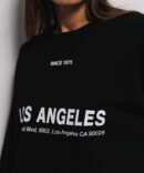 Women's Los Angeles Print Cropped Sweatshirt Black