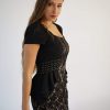 Сукня з мереживом чорно-бежева
