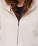 Women's light beige tracksuit with cropped zip hoodie