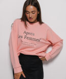 Women's sweatshirt with print Après Les Femmes peach