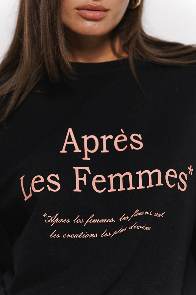 Women's sweatshirt with print Après Les Femmes black