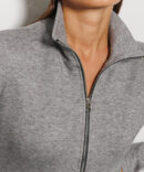 Knitted women's jacket with a zipper gray with melange