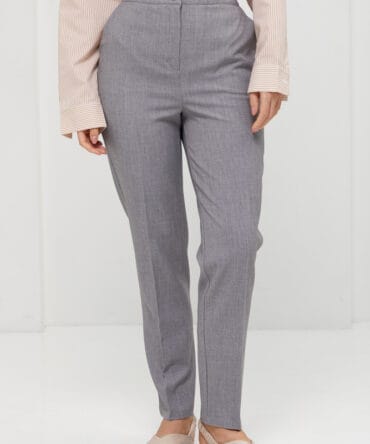 Women's classic trousers with arrows light gray