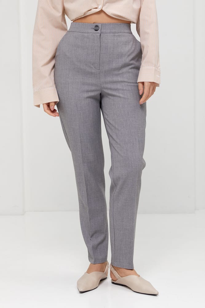 Women's classic trousers with arrows light gray