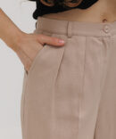 Women's beige linen palazzo pants