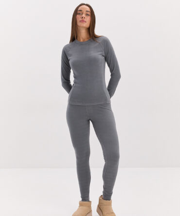 Жіночий костюм-термобілизна з мікрофліса сірого кольору