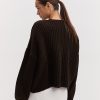 Короткий в`язаний кардиган oversize на ґудзиках темно-шоколадний