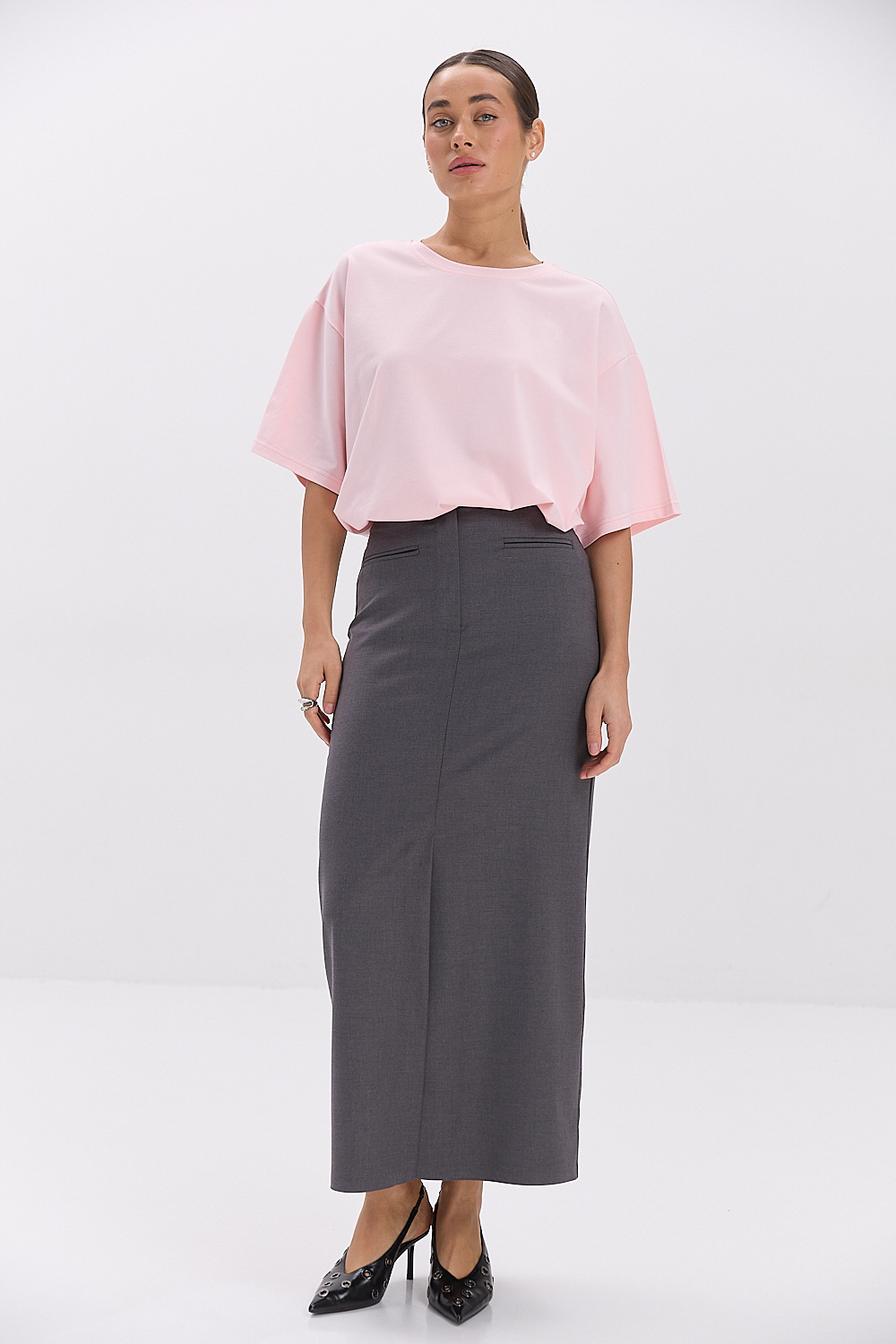 Жіноча oversize футболка рожевого кольору