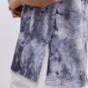 Жіноча футболка oversize графітова з ефектом Tie-Dye і розрізами з боків