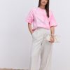 Жіноча футболка oversize рожева з ефектом Tie-Dye і розрізами з боків