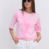Жіноча футболка з принтом f*cking fabulous рожева з ефектом тай-дай