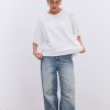 Жіноча футболка oversize молочна з вишитим написом Nude