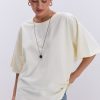 Жіноча oversize футболка кремового кольору