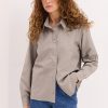 Жіноча смугаста сорочка oversize сіра